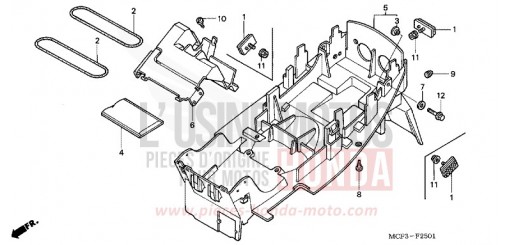 GARDE-BOUE ARRIERE (VTR1000SP2/3/4/5/6) VTR1000SP5 de 2005
